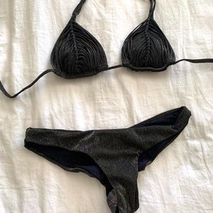 SEXY Black triangle top cheeky thong bikini